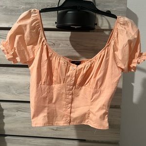 Coral Button up top